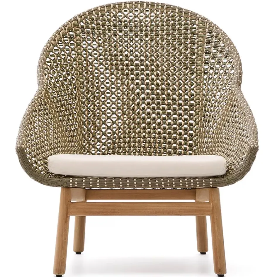Kave Home Olbia fauteuil met hoge rug groen