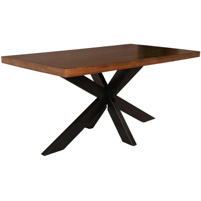 Lizzely Garden & Living Eettafel langwerpig mangohout 160cm John langwerpige tafel duurzaam mango eetkamertafel Bruin