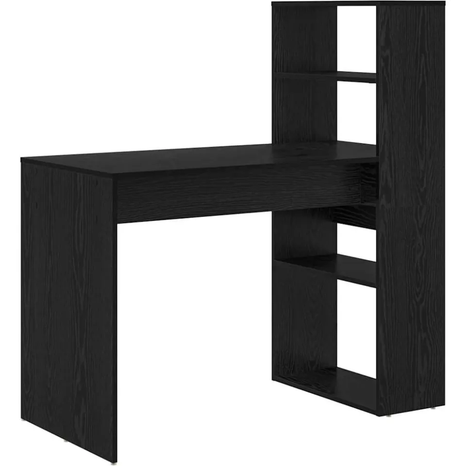 vidaXL Bureau Zwart Eiken 113 x 54 x 120 cm Bewerkt hout