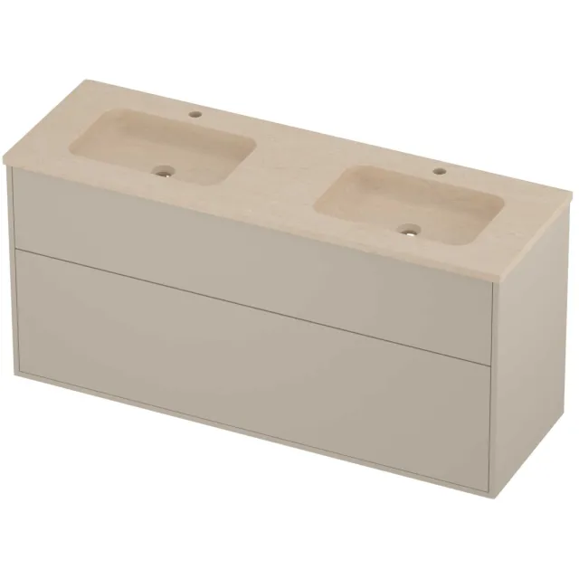 Proline Rollo Badmeubelset Hardsteen Elegant 2 Laden 140x46x67 cm Sand Stone Soft Linen Beige