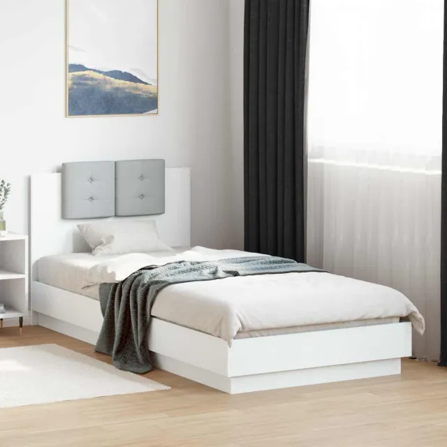 vidaXL Bedframe met Hoofdeinde Wit Bewerkt hout