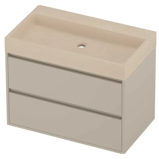 Proline Evoli Badmeubelset Hardsteen Loft 80x46x62 cm Sand Stone Soft Linen Beige