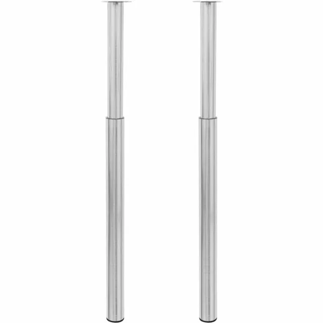vidaXL Tafelpoten telescopisch roestvrij staal 710 mm - 1100 mm 2 st Zilver