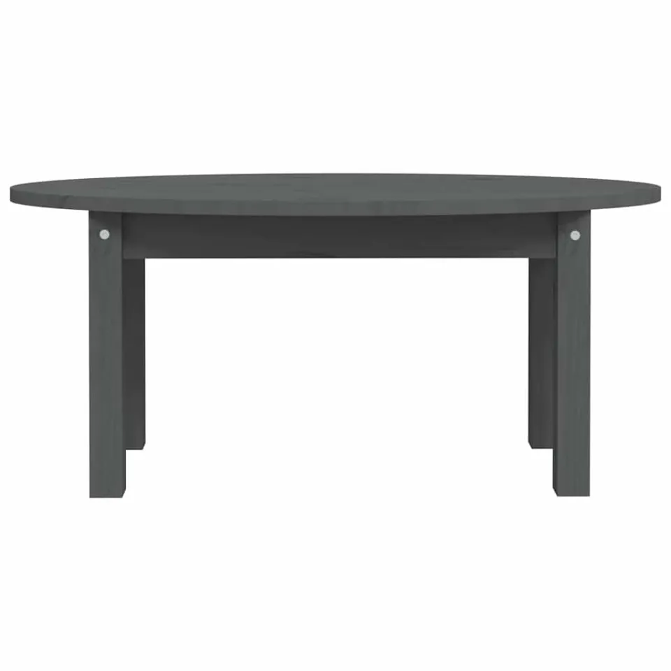 vidaXL Salontafel 80x40x35 cm massief grenenhout grijs, foto 4