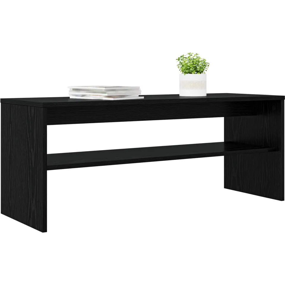 vidaXL TV-kast 100 x 35 x 40 cm Zwart Eiken Bewerkt hout