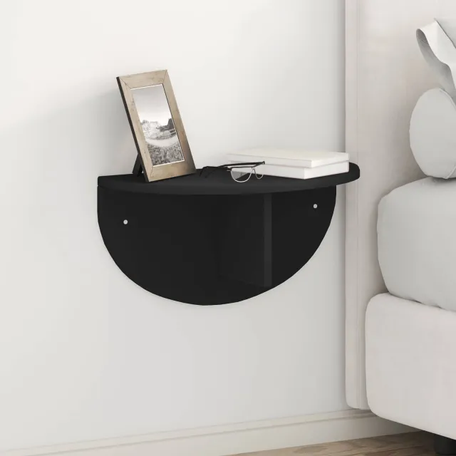 vidaXL Wandplank Zwart 48 x 24 x 24 cm