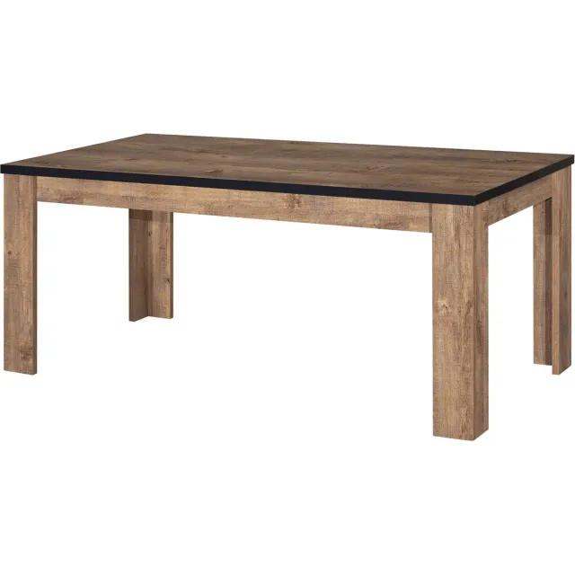 BELFURN Eetkamertafel Eunice 180 x90cm in decor mango bruin en zwart