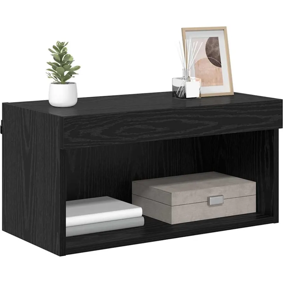vidaXL Tv-meubelset 60 x 30 x 30 cm Zwart Eiken Bewerkt hout