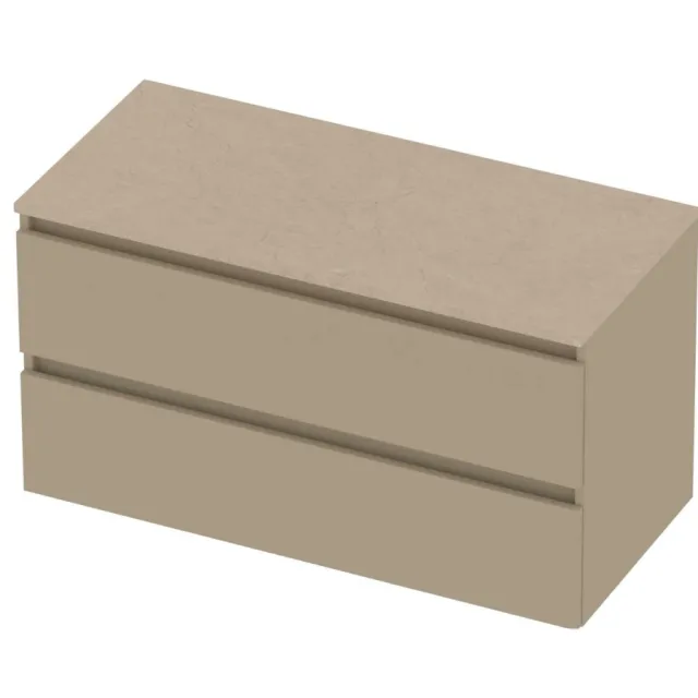 Basic-Line Deck 46 Badmeubelset Greeploos 100x46x58 cm Mat Beige Sand Stone