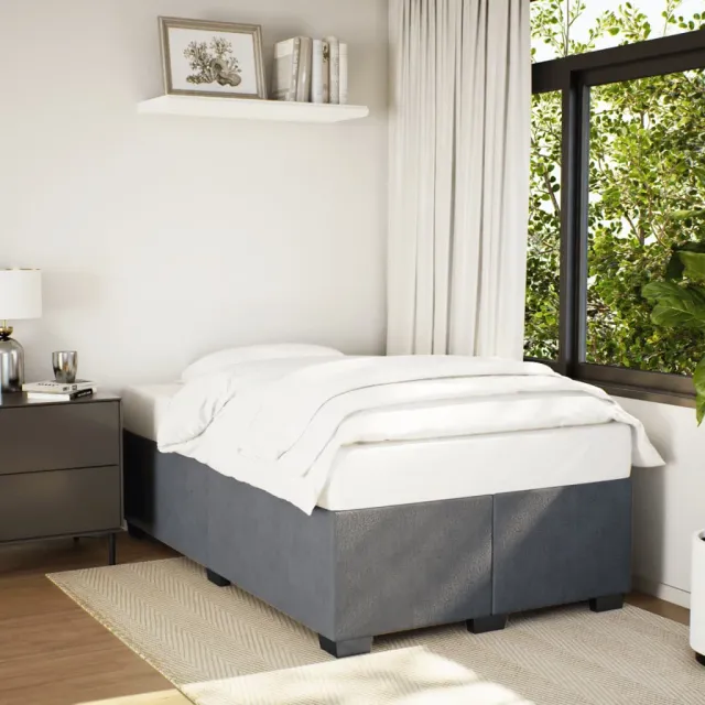 vidaXL Bedframe zonder matras 120x200 cm fluweel donkergrijs grijs