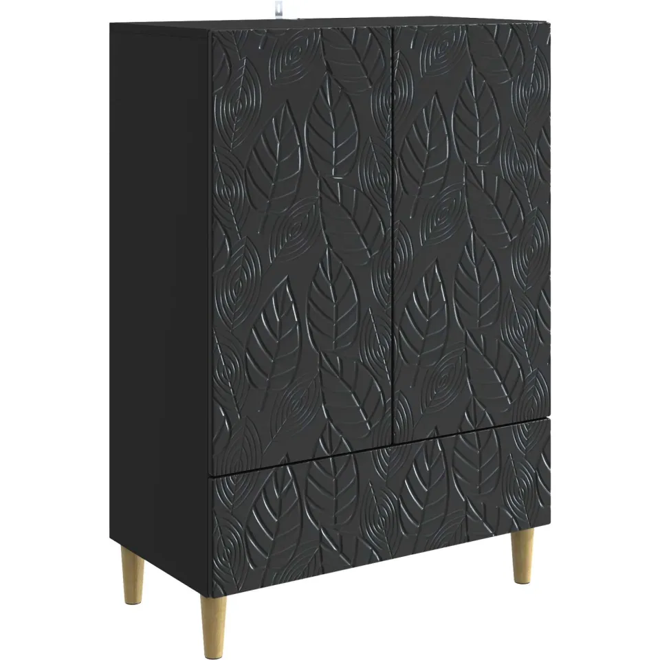 vidaXL Dressoir Zwart 66 x 34,5 x 95 cm Bewerkt hout