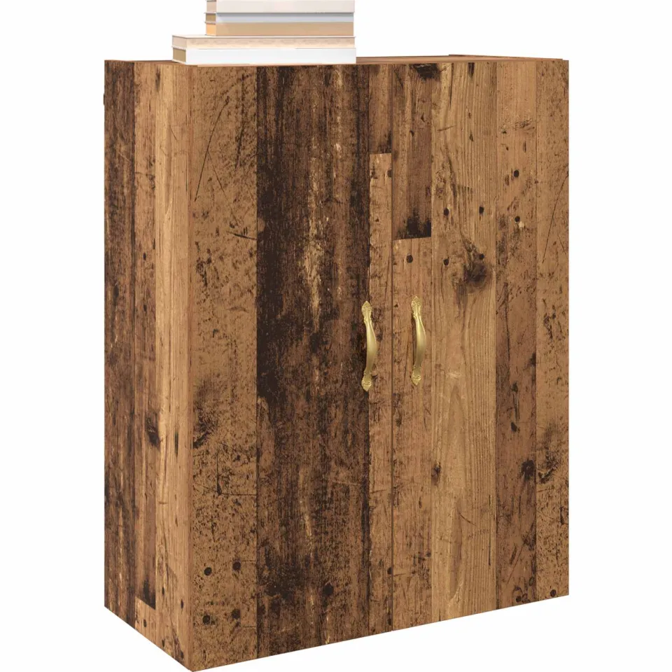 vidaXL Wandkast 2 st Oudhout 69,5 x 34 x 90 cm Bewerkt hout Bruin