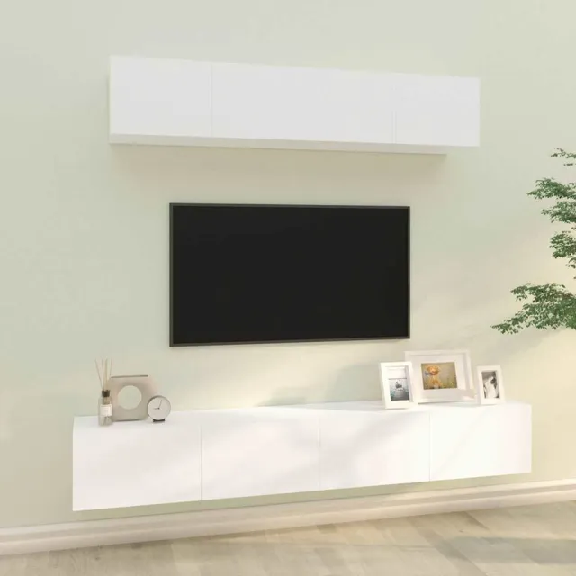 vidaXL 4-delige Tv-meubelset bewerkt hout wit, foto 2