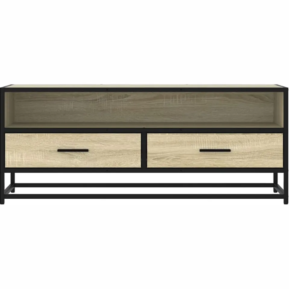 vidaXL Tv-meubel 100x34,5x40cm bewerkt hout metaal sonoma eikenkleurig, foto 4
