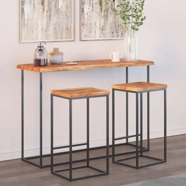vidaXL Tafelblad rechthoekig natuurlijke rand 110x40x2,5 cm acaciahout bruin, foto 2