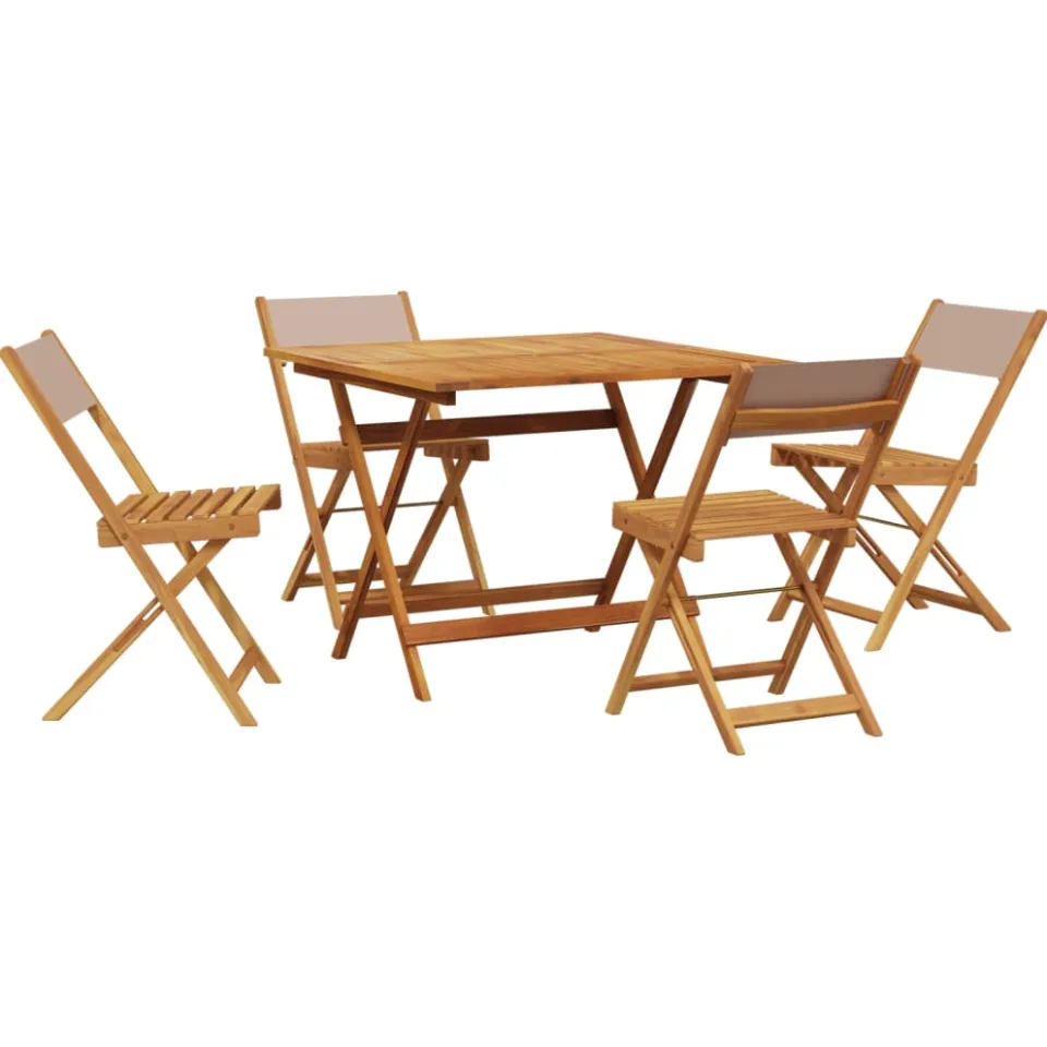 vidaXL 5-delige Tuinset massief hout en stof taupe, foto 3