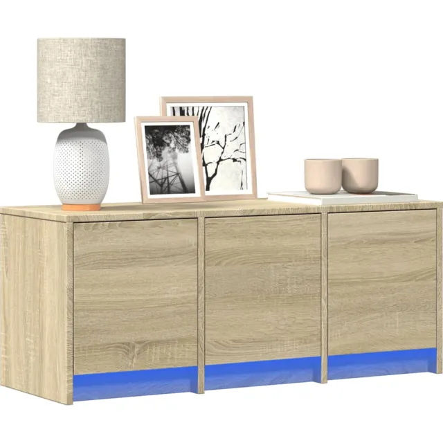 vidaXL Tv-meubel met LED 97x34x40 cm bewerkt hout sonoma eikenkleurig Bruin