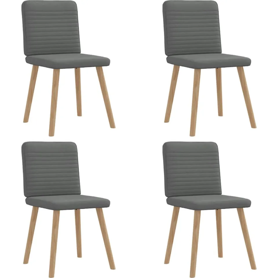 vidaXL Eetkamerstoelen 4 st stof donkergrijs grijs, foto 3