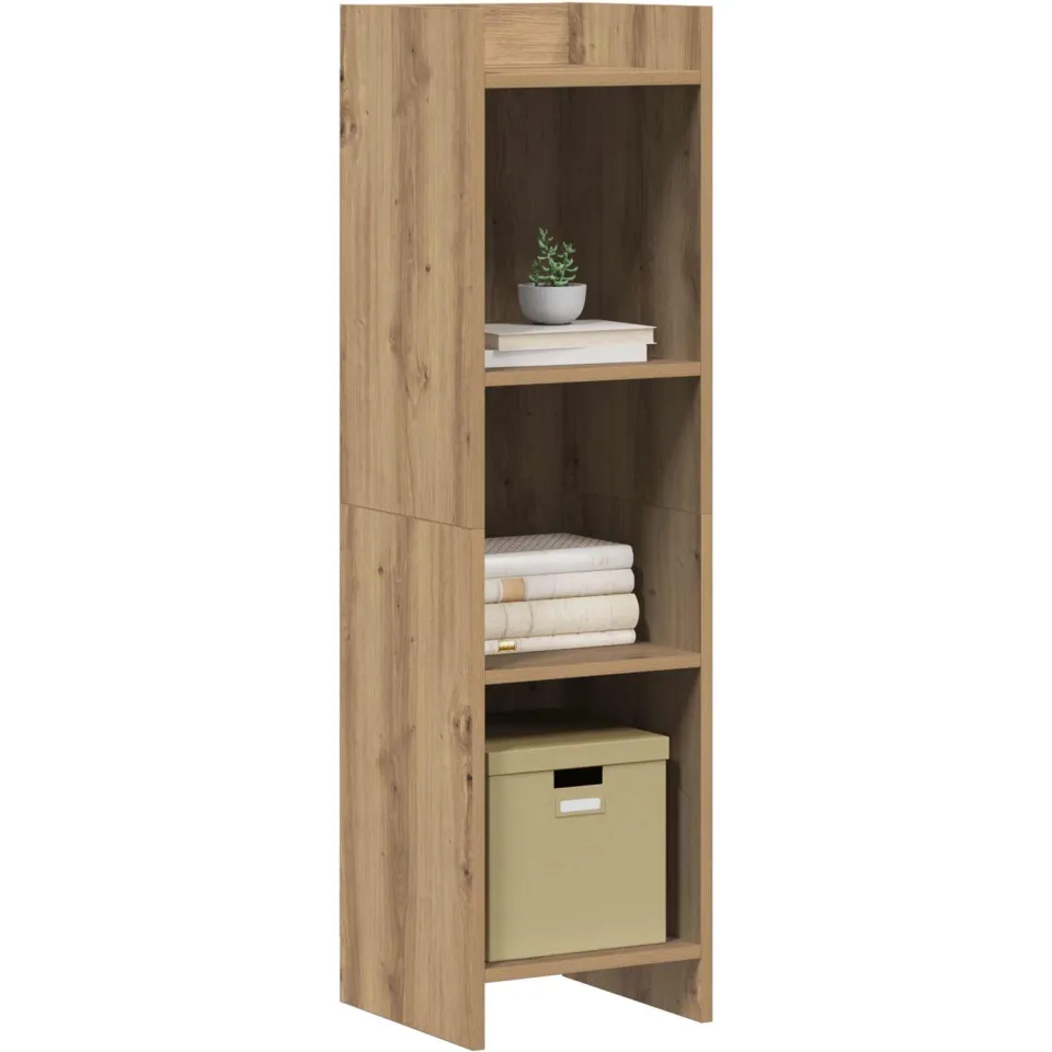 vidaXL Boekenkast 3-laags 30 x 30 x 111 cm Artisanaal eiken Bruin