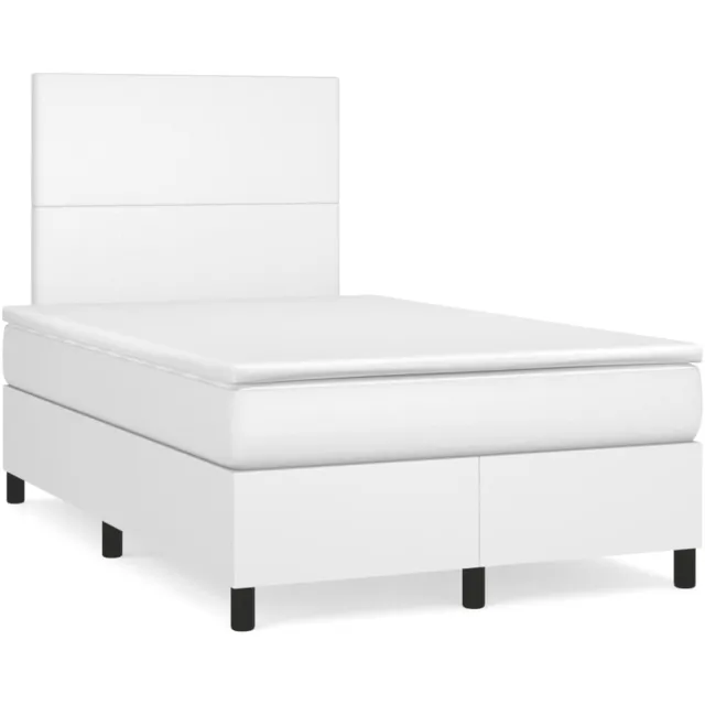 vidaXL Boxspring met matras kunstleer wit 120x190 cm