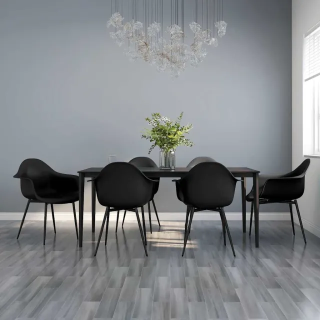 vidaXL Eetkamerstoelen 6 st PP zwart, foto 2