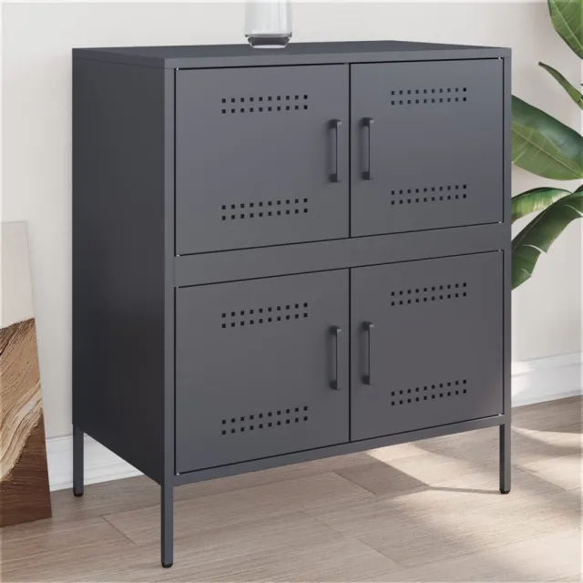vidaXL Dressoir 68x39x79 cm staal antracietkleurig, foto 2