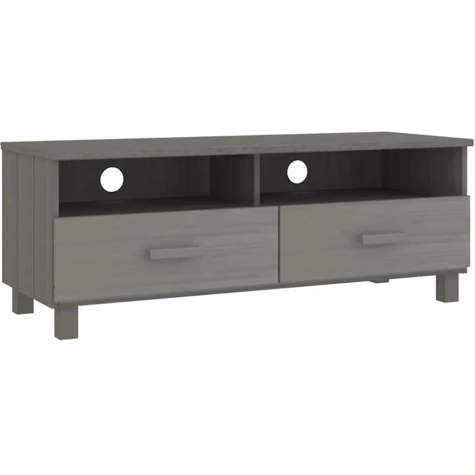 vidaXL Tv-meubel HAMAR 106x40x40 cm massief grenenhout lichtgrijs