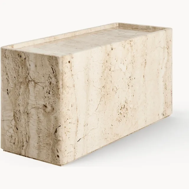 GUBI Travertin bijzettafel Pietra Beige