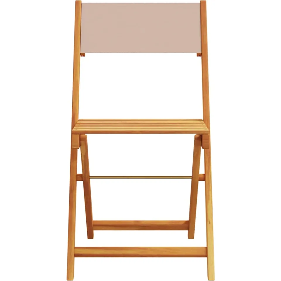 vidaXL 3-delige Bistroset stof en massief hout taupe, foto 4