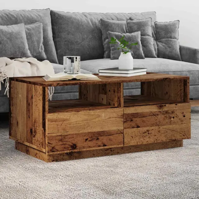 vidaXL Salontafel met LED-verlichting 90x49x40 cm oud houtkleurig Bruin