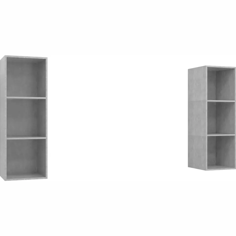 vidaXL Tv-wandmeubelen 2 st bewerkt hout betongrijs grijs, foto 3