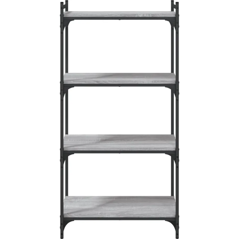 vidaXL Boekenkast 4-laags 60x30x120 cm bewerkt hout grijs sonoma eiken