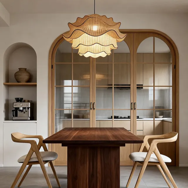 STILVORA Eetkamerstoel Met Armleuning – Set Van 2 – Gewatteerde Stoffen Zitting – Voor Eetkamer En Thuiswerkplek – Hout Naturel En Gebroken Wit