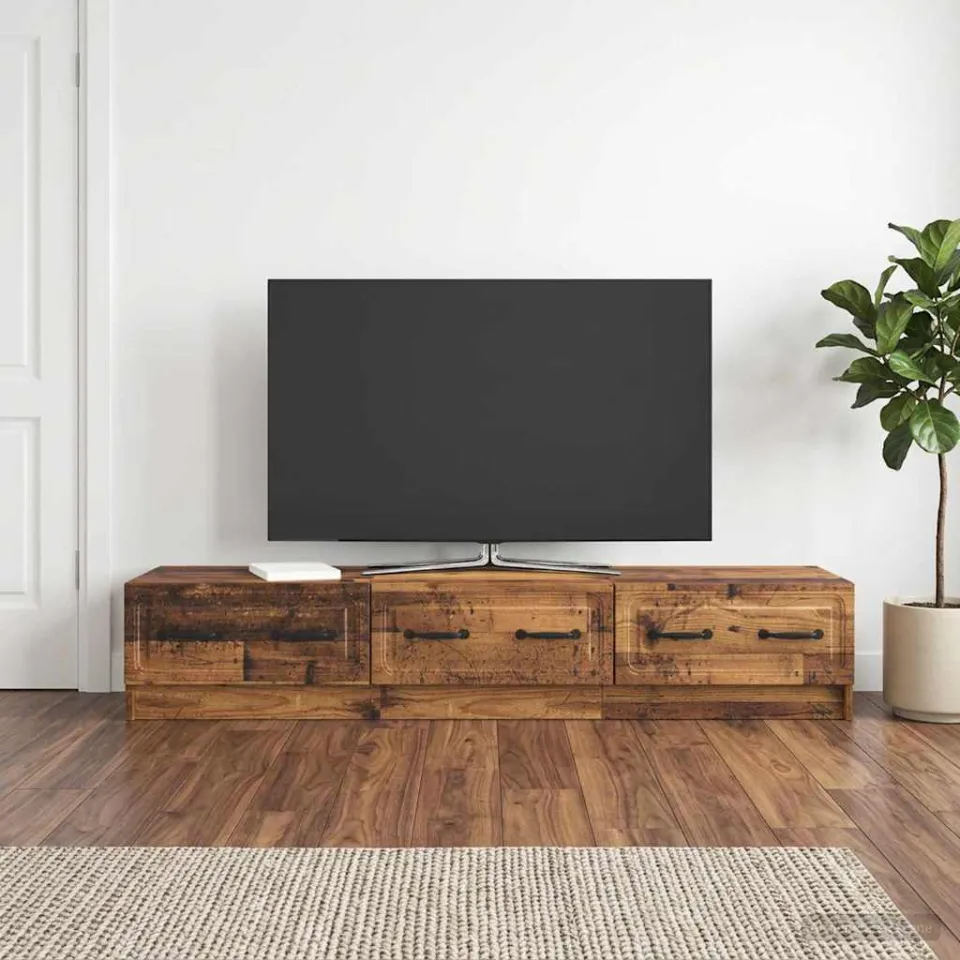 vidaXL TV-kast 147 x 34,5 x 27 cm Oud hout Bewerkt hout bruin, foto 4