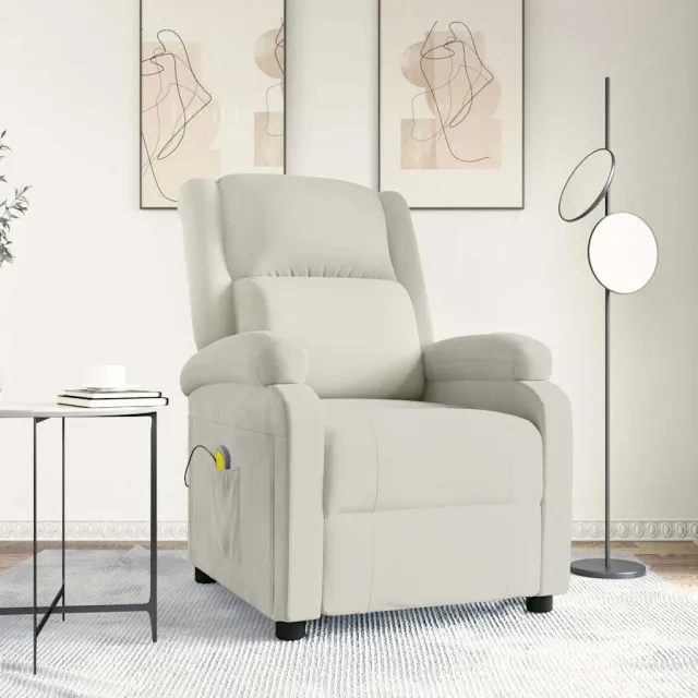 vidaXL Massagestoel fluweel crèmekleurig, foto 2