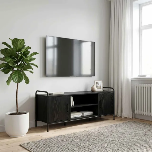 vidaXL Tv-meubel 119 x 33 x 50 cm Zwart eiken, foto 2