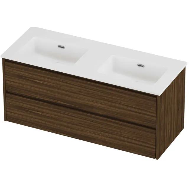 Proline Tribute Badmeubelset Porselein Elegant Dubbel 120x46x54 cm Mat White Cabana Oak Eiken