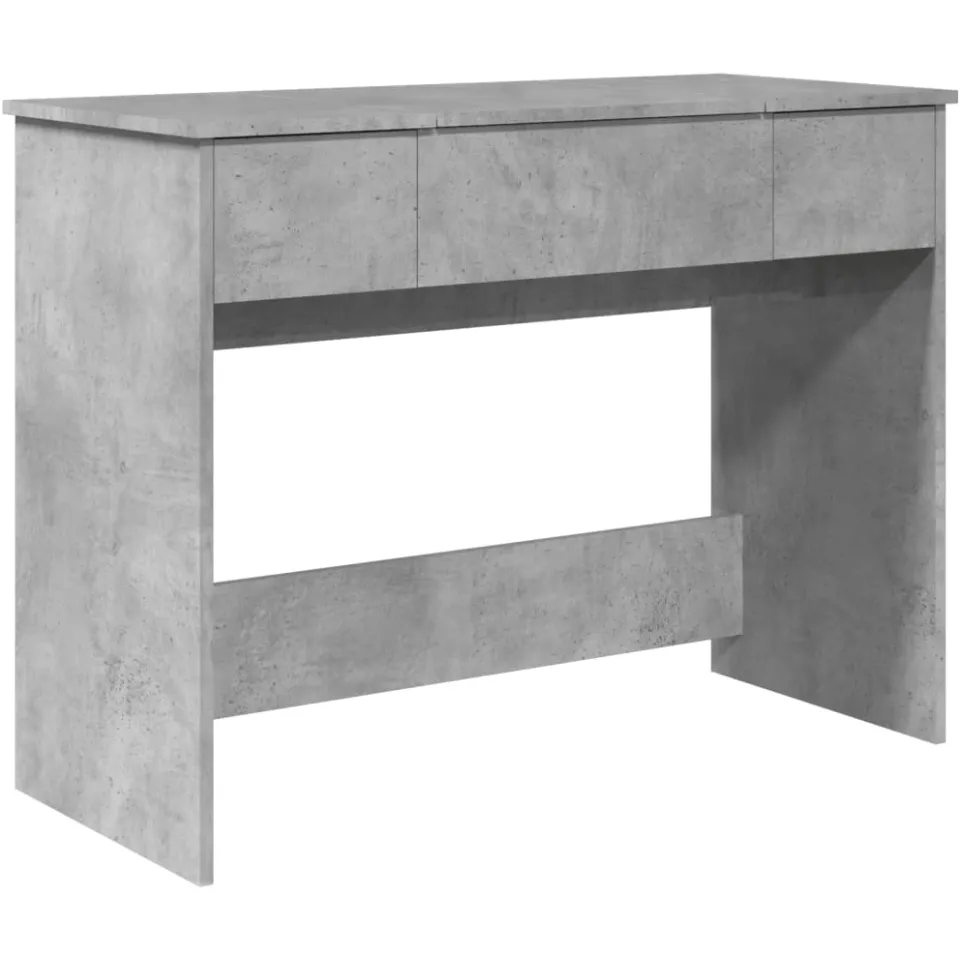 vidaXL Kaptafel met spiegel 100x45x76 cm betongrijs