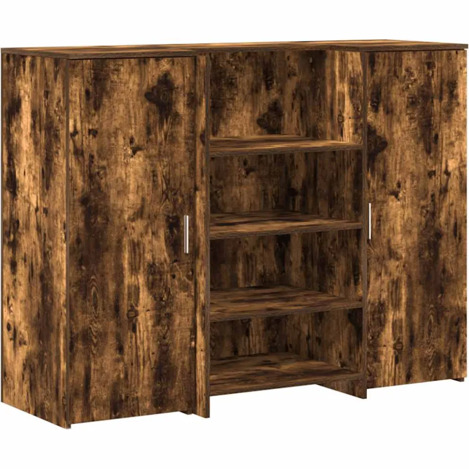 vidaXL Receptiebalie 135x50x103,5 cm bewerkt hout gerookt eikenkleurig, foto 3