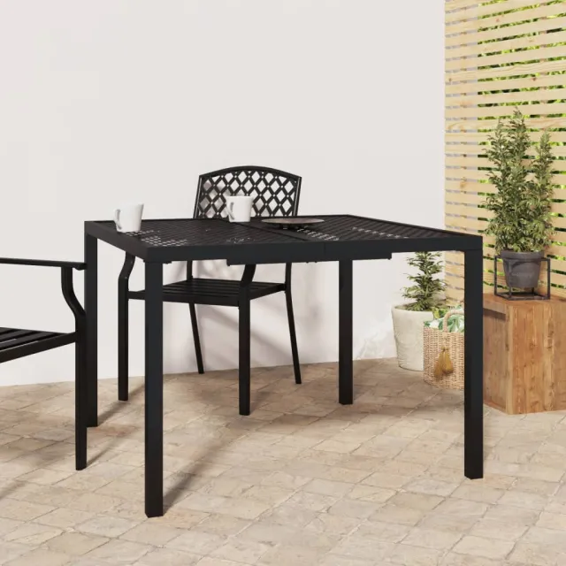 vidaXL Tuintafel 100x100x72 cm staal antracietkleurig Anthraciet