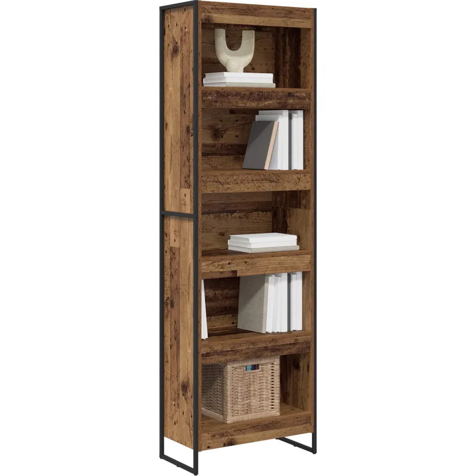 vidaXL Boekenkast 60 x 30 x 189,5 cm Bewerkt hout Oud Hout Bruin