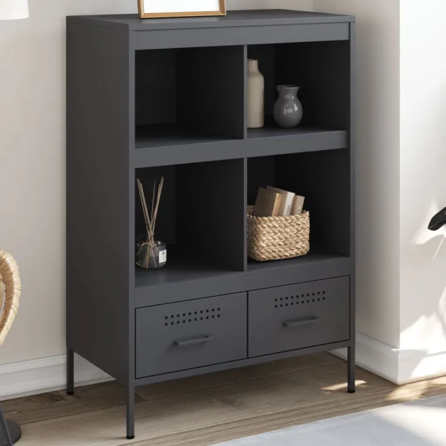 vidaXL Hoge kast 68x39x101,5 cm staal antracietkleurig, foto 2