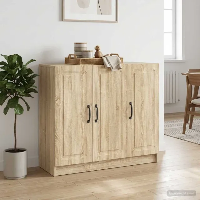 vidaXL Dressoir Sonoma Eiken 89 x 34,5 x 77 cm Bewerkt hout Bruin