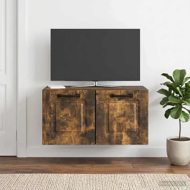 vidaXL Wandbeugel TV-kast Gerookt eiken 59,5 x 31 x 30 cm Bewerkt hout, foto 2