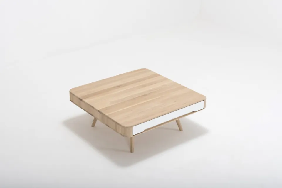 Gazzda Ena coffee table houten salontafel whitewash - 90 x 90 cm, foto 2