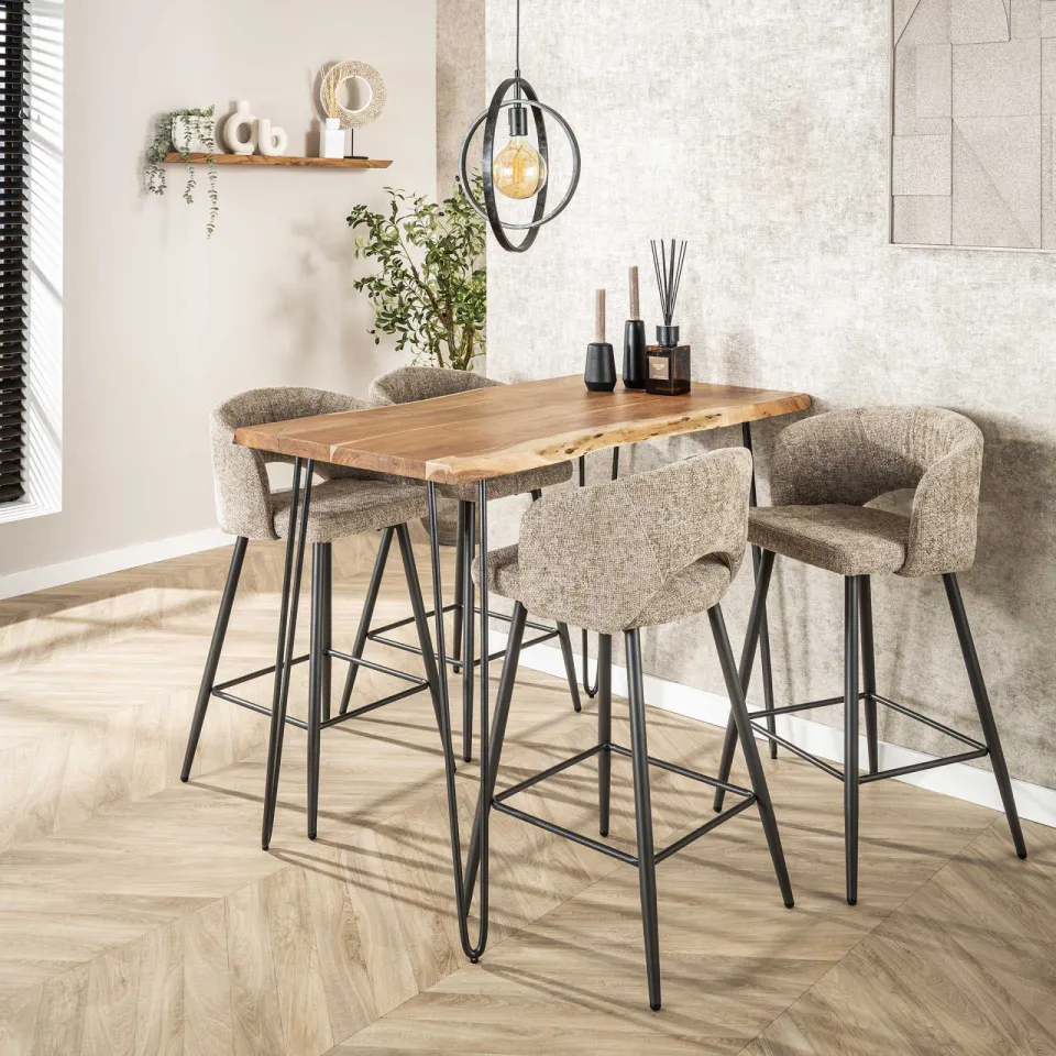 LifestyleFurn Bartafel 'Michel' Boomstam, 130 x 70cm, kleur Massief acacia naturel, foto 4
