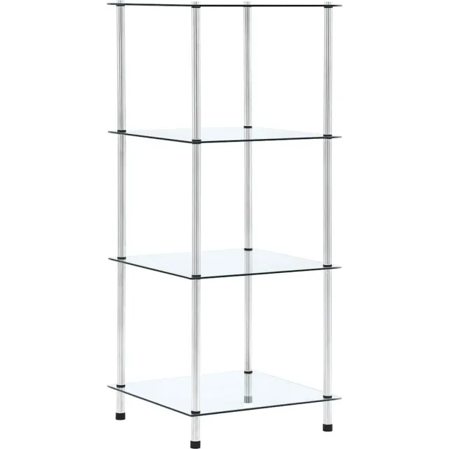 vidaXL Kastje 4-laags 40x40x100 cm gehard glas transparant transparent, foto 2
