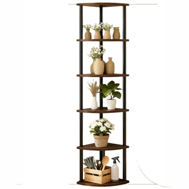 Happiq Wandhoekplank - Voor Woonkamer, Keuken of Slaapkamer - Opbergrek en Bloemenrek - Bruin