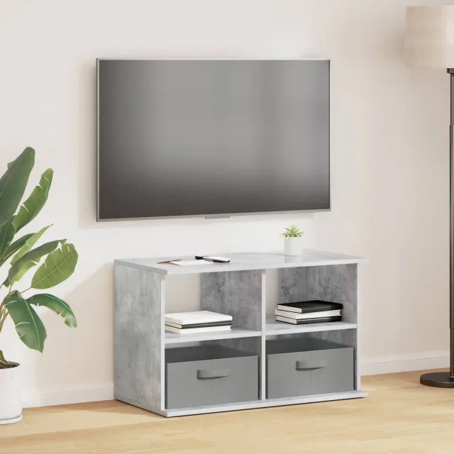 vidaXL TV-standaard met lade Beton Grijs 79 x 40 x 48 cm