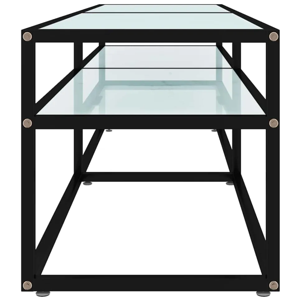 vidaXL Tv-meubel 160x40x40,5 cm gehard glas witmarmerkleurig, foto 4